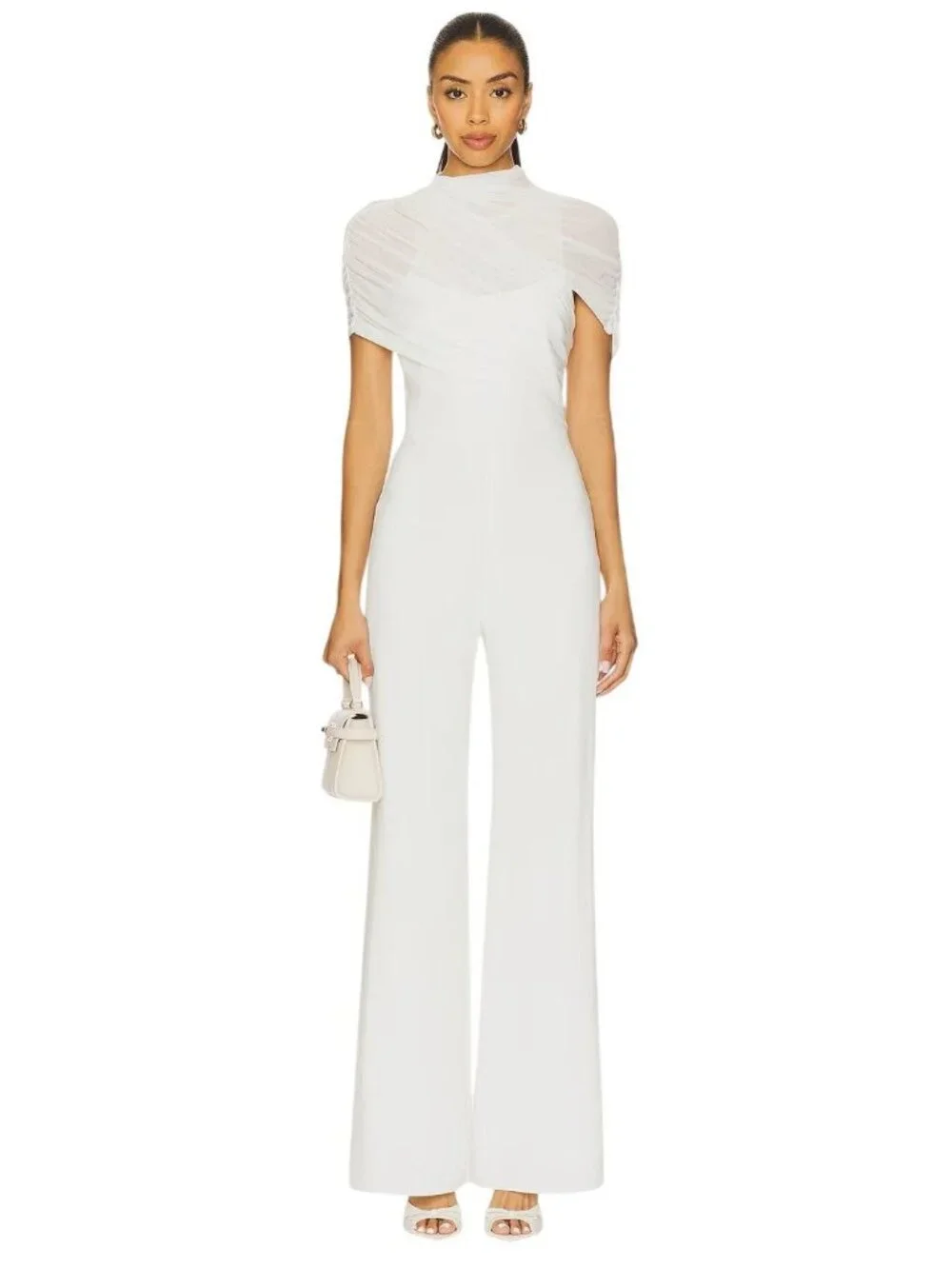 Amanda Uprichard x REVOLVE Evianna Jumpsuit in Ivory Large Womens Pants Suit Out